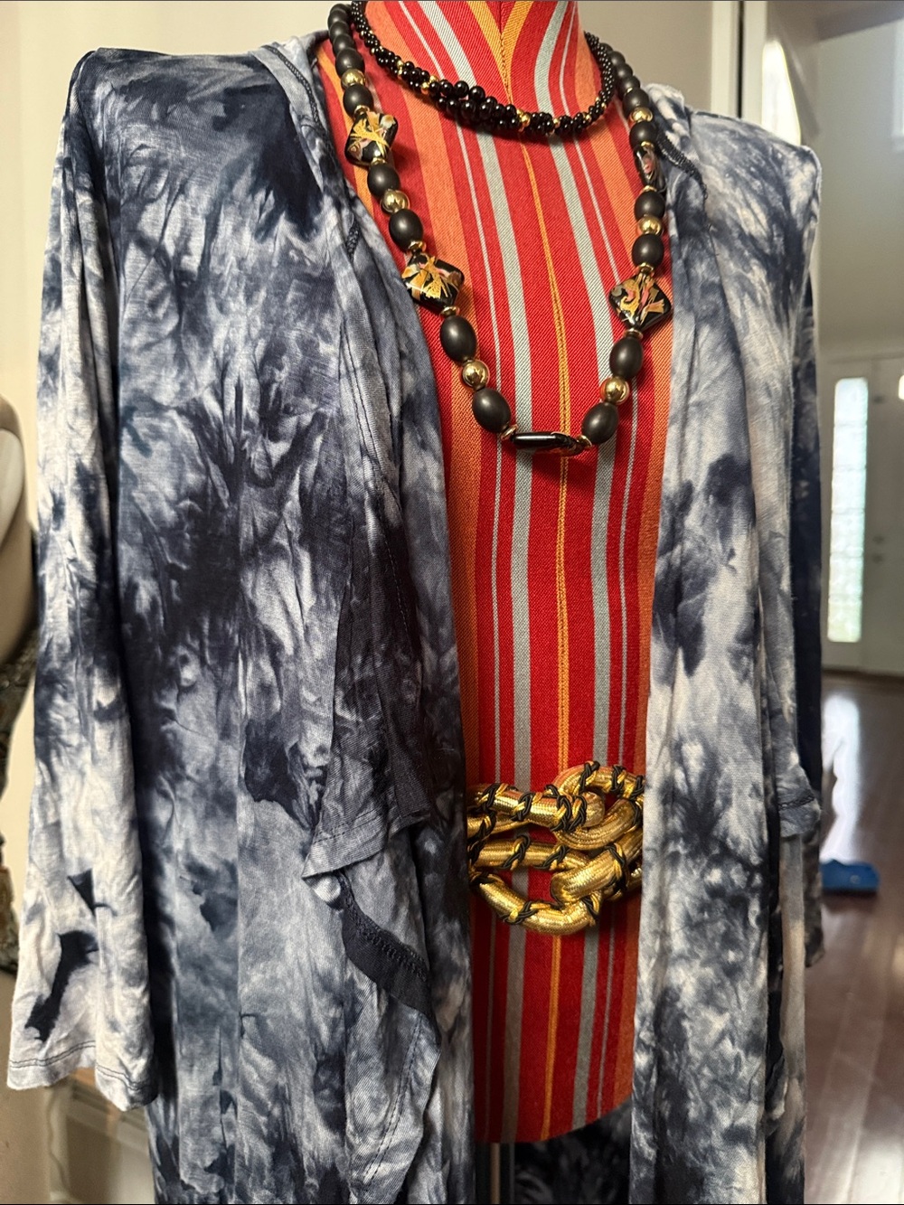Tie Dye Hooded Duster Sz M NWOT